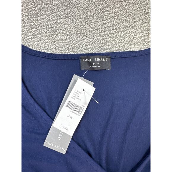 NWT Loft Dress Short Sleeve Mini Casual Pockets Smocked Waist Navy Blue 14 / 16 - Picture 3 of 6